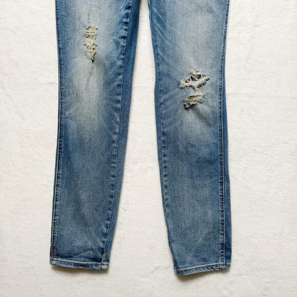 MADEWELL Skinny Denim Overalls Stretch Faded Distressed Blue Denim C2166 Sz S - Picture 5 of 11